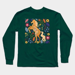 Horse Flowers Long Sleeve T-Shirt